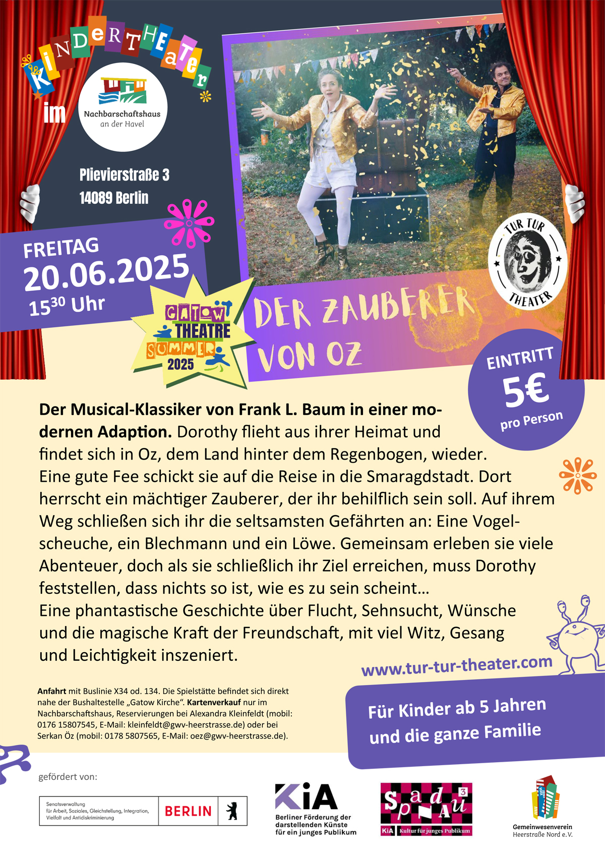 Kindertheater "Der Zauberer von Oz" ab 5 Jahre