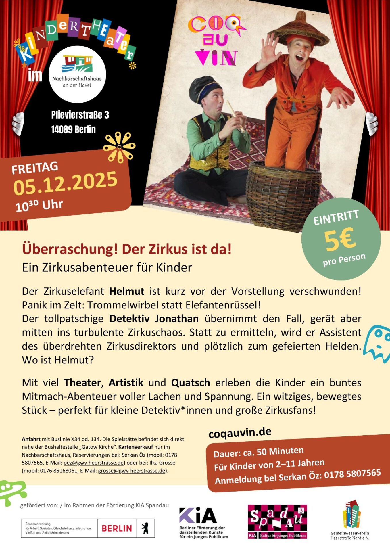 Kindertheater "Überraschung! Der Zirkus ist da!" (2-11 Jahre)